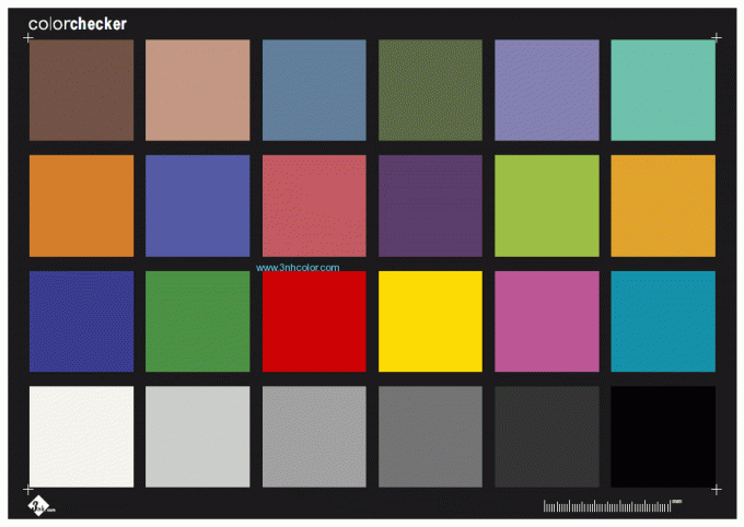 Sineimage ColorChecker Color Rendition แผนภูมิการทดสอบ